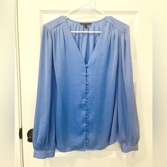 Banana Republic light blue long sleeve blouse. L - Picture 1 of 9